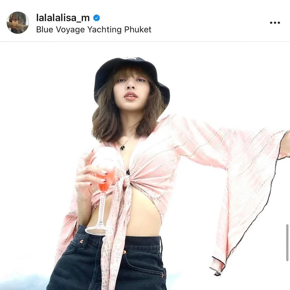 LISA aboard a yacht in the photograph shared by Blue Voyage