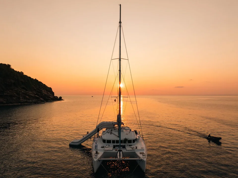 Coco Paradise, Yacht at golden hour